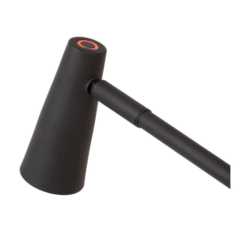 Lucide STIRLING - Dobíjacia stojaca lampa na čítanie - Batéria - LED Dim. - 1x3W 2700K - 3 StepDim - Čierny